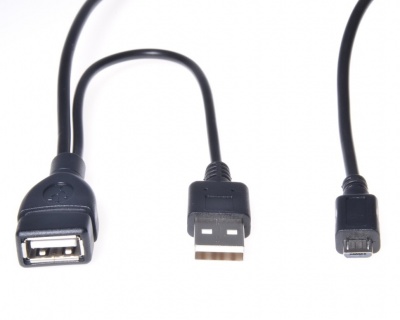 Cablu micro USB OTG la USB-A T+ USB-A M, kur-21